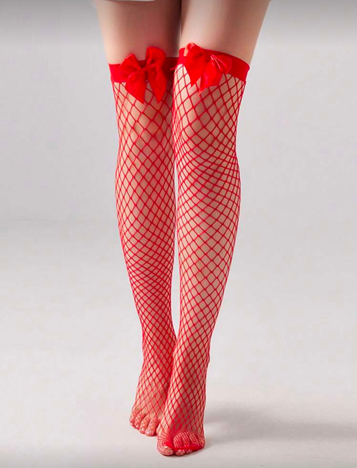 Scarlet Bow Net Stockings
